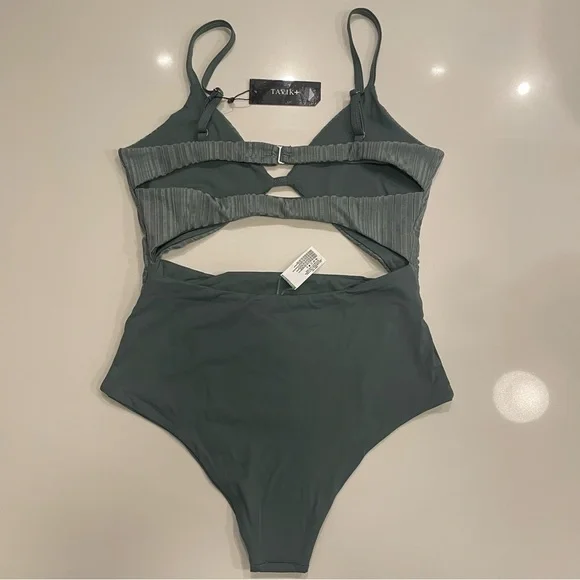 Anthropologie x Tavik Penelope One Piece Slinky Rib Meadow Green, size l